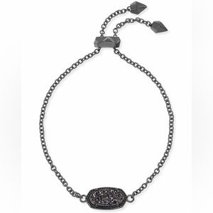 Kendra Scott Elaina Bracelet in Gunmetal with Black Drusy